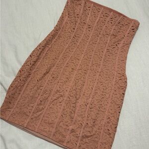 Kimchi Blue Lace Pencil Skirt - Warm Brown